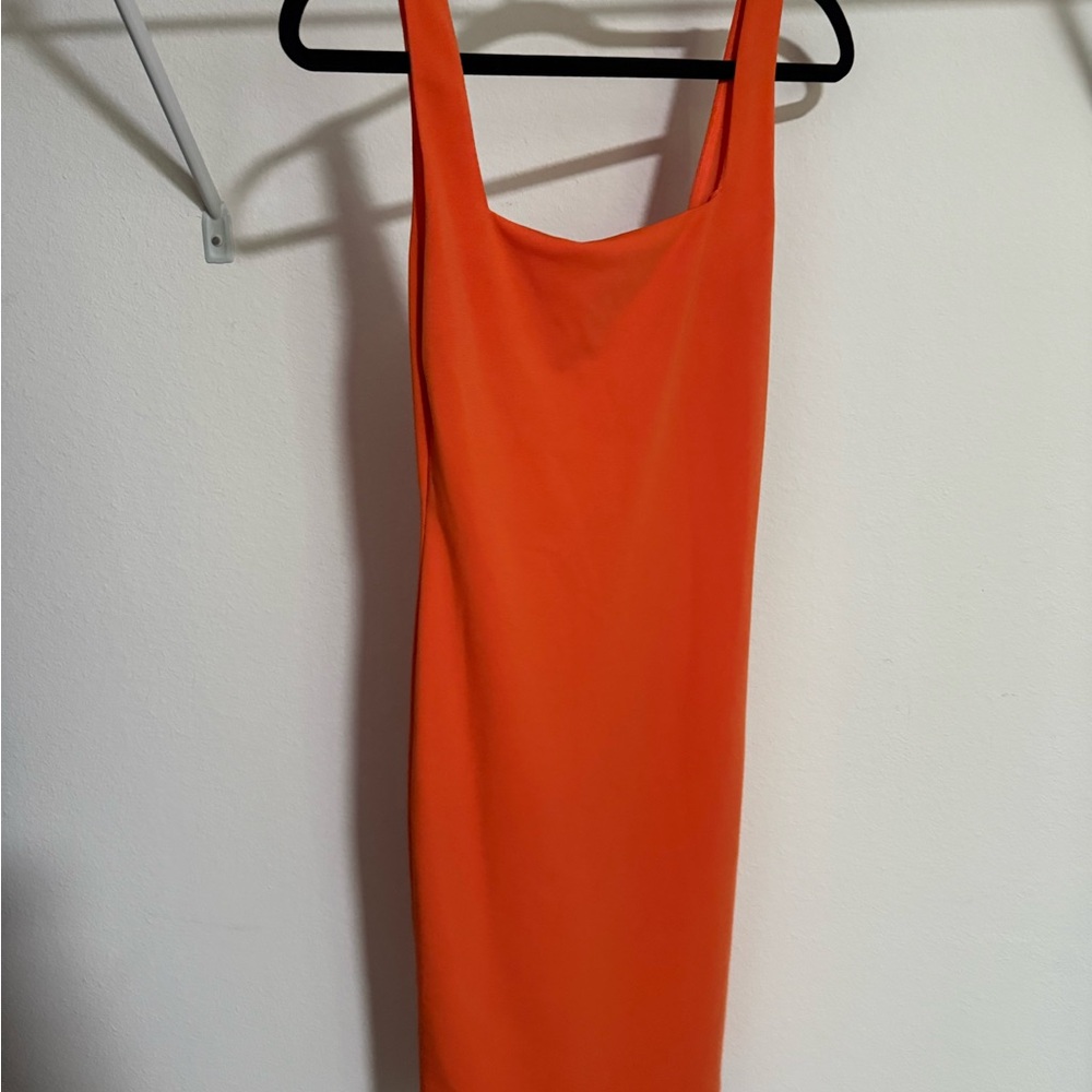 Alice + Olivia Strapless Orange Dress